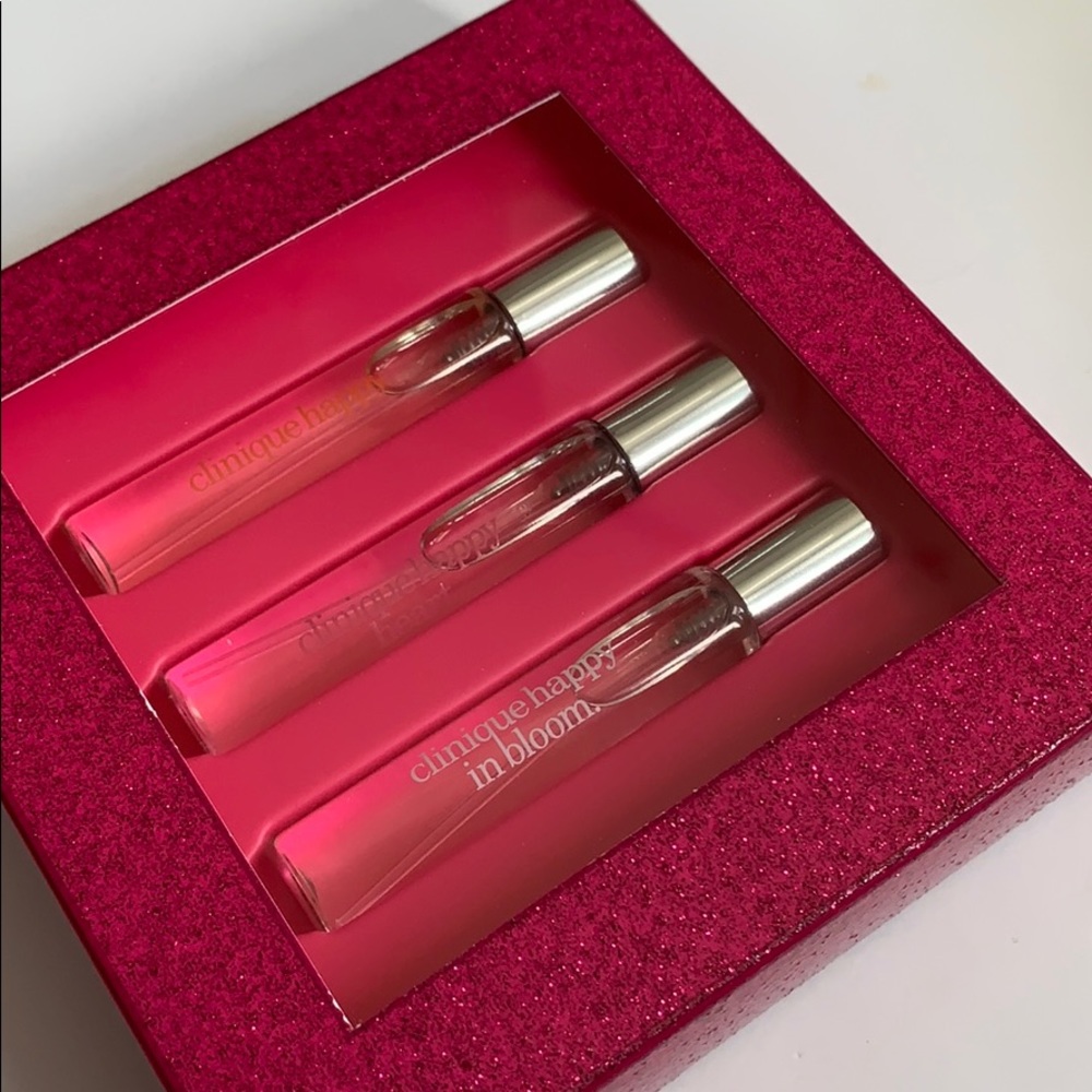 3Pc Clinique Happy In Bloom Happy Heart Gift Set Box Trio Christmas Valentine 💘
